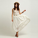 Attractive Woman White Party Dress
