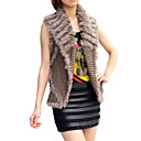 Sleeveless Turndown Collar Evening/ Office Rabbit Fur Vest  (More Colors)