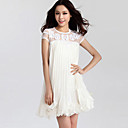 Attractive Lady White Party Dress