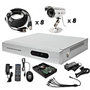 Anko - 8-Kanal-h. 264 CCTV DVR-Kit (500g Festplatte + 8 Outdoor Wasserdicht Farbkameras)
