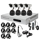 Ultra-Low-Preis 8CH CCTV DVR-Kit (H. 264, 4 Outdoor Wasserdicht & 4 Indoor-IR-Kameras)