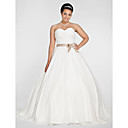 Ball Gown Sweetheart Chapel Train Chiffon Plus Size Wedding Dress
