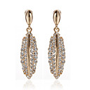18K Gold Plated Unique And Elegant Clear Rhinestone Fashion Earrings