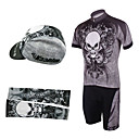 Cycling BIB Suits with Cap and Arm Warmers(Gray and Black)