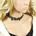 Handmade Black Lace Floral Pattern Simple Style Classic Necklace