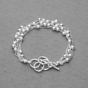 étonnante en argent plaqué six chaîne et perles bracelet des femmes