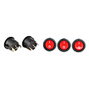 3-pin bricolaje interruptor de rock módulos w / led rojo indicador - negro (paquete de 10)
