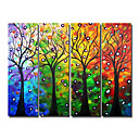 Hand-painted Floral Oil Painting with Stretched Frame - Set of 4