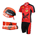 Cycling BIB Suits with Head Scarf and Arm Warmers(Red and Black)