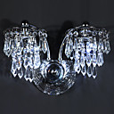 4 - acero inoxidable luz led luces de pared con gotas de cristal