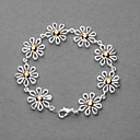 Fashion Silver Plated Gold Chrysanthemum Women's Bracelet