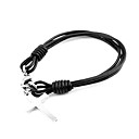 los hombres de vaca tejer pulsera con colgante de cruz (negro)