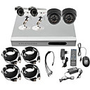 a bassissimo prezzo 4ch CCTV DVR kit (h. 264, 2 esterne impermeabili e 2 telecamere da interni ir)
