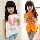 Cartoon Rabbit Pattern Girls Short Sleeve T-shirt
