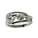 mooie drie ronde zirconia fashion ring (meer kleuren)