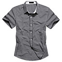Simple Men's Fine Stripe Slim Short Sleeve Shirt