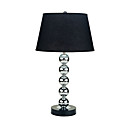 60W Comtemporary Black Fabric Table Light with Beaded Stand