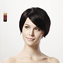 sin tapa cabello humano 100% negro corto peluca de pelo recto 5 colores a elegir