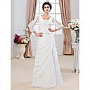 Sheath/ Column Square Floor-length Chiffon Wedding Dress