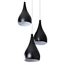 Modernos Luzes pingente com 3 luzes de Preto Shades