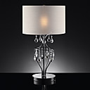 60W 1- Light Stylish Crystal Table Light with Fabric Shade
