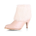 bellas botas de ante de tacón de aguja con zapatos de fiesta de piel / noche