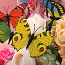 belle papillon en plastique jaune - jeu de 6