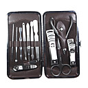 12 pcs noir à carreaux de style trousses de manucure