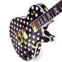 Derulo - (Black & White World) High-Grade Mahogany White Dot Electic Guitar with Bag/Strap/Picks/Cable/Whammy Bar