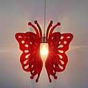 60W Artistic Acrylic Pendant Light with 1 Light in Red Butterfly Design