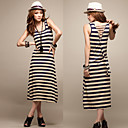 Lady Elegant Stripe Long Dress