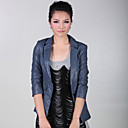 Fashion Turndown Collar Party / Career agnello Leather Jacket