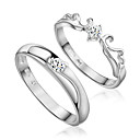 Lovely Sterling Silver Cubic Zirconia Couple's Rings