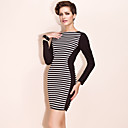 ts Streifen Trikot bodycon Kleid