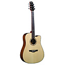 Hawks 41" Advanced Cutaway Solid Spruce Top Abalone Rosette Sapelle Binding D'Addario String Acoustic guitar