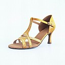 kundenspezifischen Frauen satin t-strap latin / Ballsaal Tanz Schuhe mit Strass (weitere Farben)