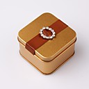 haute qualité d'étain faveur carrée avec ruban et strass - jeu de 12