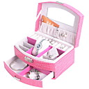 Fan-shaped Leatherette Women's Jewelry Box(More Colors)