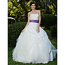 Ball Gown Strapless Floor-length Organza Wedding Dress
