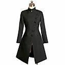 Moda manga comprida na altura do joelho vestido preto Punk Lolita
