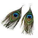 Bohemian National Wind Peacock Feather Earrings