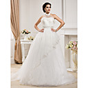 Ball Gown High Neck  Court Train Organza Wedding Dress