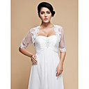 wunderschöne Tüll Halbarm Hochzeit / Anlass Jacke / Wrap mit Stickerei