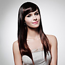 Capless Extra Long Top Grade Quality Synthetic Dark Brown Straight Hair Wig