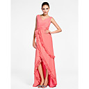 A-line V-neck Asymmetrical Chiffon Bridesmaid Dress