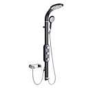 Contemporary Wall Mount LED Color Changing Widespread Aluminum Shower Panel with 5 Functions Hand Shower(Not Inclued Faucet)