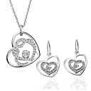 Heart In bijoux en or 18 carats serti de Coeur strass Y compris le collier, boucles d'oreilles (plus de couleurs)