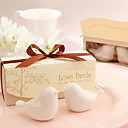"Love Birds In The Window" Ceramic Salt & Pepper Shakers Wedding Favor (Set of 2)