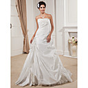 a-line Strapless Gericht Zug Spitze Brautkleid