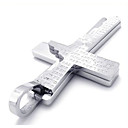 Silver Cross Pendant(Free Chain)(6.3*3.4*0.4CM)